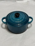New Creuset 8 Oz Petite Round Casserole 4" Mini Cocotte Deep Teal Baking Dish. Fixed Price $35.99.
