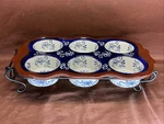 Temp-tations Floral Lace 6-CUP Muffin Pan Baker W/metal Rack-blue OVENWARE-16. Fixed Price $39.99.