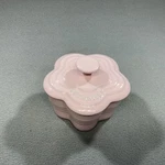Le Creuset Small Flower Ramekin W/lid Chiffon Pink 4". Fixed Price $58.00.