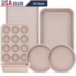 Nonstick Baking Pans Set Carbon Steel Silicone Bakeware Kitchen Essentials 6 Pcs. Fixed Price $54.70.