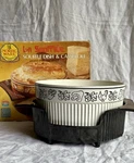 Vintage Nordic Ware Soufflee White Casserole Dish & Insulated Holder With Box. Fixed Price $22.10.