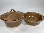 Rachael Ray Stoneware 3 Qt & 2 Round Casserole Dishes W/ Lid Light Brown New!. Fixed Price $49.00.