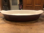 Emile Henry Williams Sonoma Ceramic Reddish Brown 15" Oval Casserole 01.76. Fixed Price $19.99.