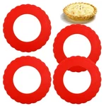 Wybg 4 Pcs Mini Pie Crust Shields, Silicone Pan 6.37 Inches, Red. Fixed Price $12.91.