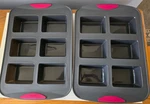 Pair Of Trudeau Structure Silicone 6 Cavity Mini Loaf Pan, Grey/fuchsia. Fixed Price $22.00.