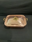 Ruffoni Historia Hammered Copper Rectangular Roasting Pan Lovebirds Knob. Fixed Price $499.99.