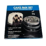 Nos Cake Set Checkerboard Vtg 1986 B&e Sales Company W/ Recipe. Fixed Price $16.99.