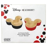 Le Creuset Disney Mickey Mouse 2 Stoneware Ramekins Black Red Ovendishwasher. Fixed Price $50.79.