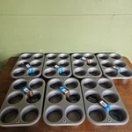 Ovenstuff 6- Cup Texas Muffin Pan Tins Lot Of 7 Usa Made New. Fixed Price $50.00.