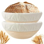 Banneton Bread Proofing Basket Set 2: 9 Inch Round Sourdough Bowl.... Fixed Price $38.27.