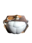 Crofton 2 Quart White Ceramic Pumpkin Casserole Baking Dish-new-oven Safe. Fixed Price $49.00.