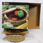 Vtg Anchor Hocking Basket Buffet Harvest Amber 1.5QT Casserole New Box M400. Fixed Price $27.59.