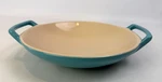 Le Creuset Mini Wok Stoneware Dish 21-26 Turquoise Blue 8.5IN Vg Condition. Fixed Price $50.99.