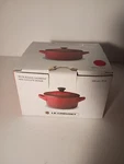 Creuset 8 Oz Red Petite Round Casserole 4" Mini Cocotte Stoneware 10 Cm. Fixed Price $26.00.