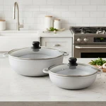 Nib 100% Imusa Caldero 2.5 & 7QT Cast Aluminum Set With Glass Lid 22/30CM. Fixed Price $32.97.