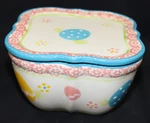 Temptations Old World Easter Egg Hunt Square Baker With Lid - 1 Quart. Fixed Price $14.00.