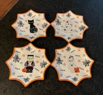 Temp-tations Boofetti Halloween Spider Web Dessert Plates 4 Designs Excellent. Fixed Price $36.95.
