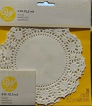 Wilton Lacy Floralpaper Doilies For Cake, 6" Round, Bright White, 20-COUNT,1PKG. Fixed Price $6.99.