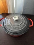 Crueset Enameled Cast Iron Dutch Oven Grey Lip Orange/red Pot. Fixed Price $131.24.
