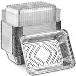 Montopack Disposable Takeout Pans With Clear Lids 2LB, Aluminum Foil - Silver. Fixed Price $34.99.
