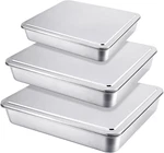 Tioncy Set Stainless Steel Cake Pan With Lid 13/11/9 Inch Rectangle Sheet Baki. Fixed Price $64.56.