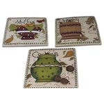 Kitchen Resin 3-D Decor Tiles 5.25" Sq Set Of Cookies Honey Muffins. Fixed Price $21.00.