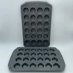 Wilton Mini Muffin Pan 24 Cup 16X10 Nonstick Steel Bakeware Gray Kitchen Lot. Fixed Price $36.99.