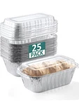25 Pack 6X3.5X2 Disposable Aluminum Loaf With Lids - 1 Lb Mini Pans.... Fixed Price $19.86.