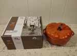 New Staub Ceramic .75 Quart 5.7 Pumpkin Cocotte - Burnt Orange. Fixed Price $38.00.