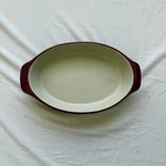 Pampered Chef Traditions Family Heritage Stoneware Cranberry Oval Dish 8.5IN. Fixed Price $19.95.