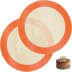Silicone Baking Mats For 8 Inch Cake Pan, 2 Pack-round, Beige, Orange. Fixed Price $13.08.