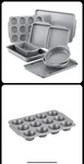 Farberware 10-PIECE Nonstick Bakeware Set With Cooling Rack Grey Grid. Fixed Price $67.77.
