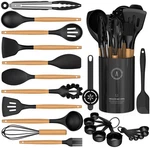Best Silicone Cooking Utensils Set - Avgpd Kitchen For Wooden Handles, 446F Heat. Fixed Price $33.38.