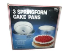 Progressive Set Of 3 Springform Cake Pans Sizes 10 1/4 Germany 1984. Fixed Price $39.99.