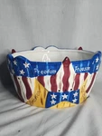 Vintage Vigor Tw 10-INCH Ceramic Serving Bowl Americana Freedom Patriotic. Fixed Price $25.00.