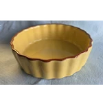 Bella Cucina Yellow Brown Ceramic Fluted Round 1 Qt Oven Safe Baking Dish. Fixed Price $39.99.