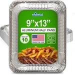 Aluminum Pans Disposable Half Size (10 Pack) Made Usa 9X13 Heavy Duty .... Fixed Price $25.04.