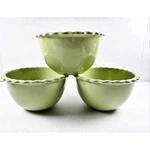 Chantal Green Bowls 5.5 Ruffle Crimp Pinch 2.5 Cup 90-15N-F Scallop Set / 3. Fixed Price $35.00.