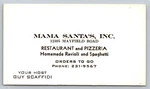 Vintage Business Card Mama Santa's Inc Restaurant Pizza Scaffidi Cleveland Ohio. Fixed Price $7.99.