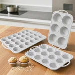 Vnray 3PCS Silicone Muffin Pan 6 12 24 Non Stick Jumbo Cupcake Handles. Fixed Price $52.25.