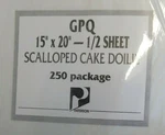 Paterson Gpq 15" X 20" - 1/2 Sheet Scalloped Cake Liner (doilie) 250. Fixed Price $25.00.