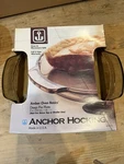 Anchor Hocking Amber 9" Deep Pie Plate With Handles Fluted Nos. Fixed Price $27.99.