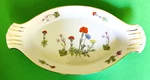 Louis Lourioux Wild Flower French Porecelain 11 1/2" Baking Dish Le Faune France. Fixed Price $38.00.