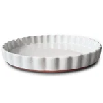 Mora Ceramic Tart Pan, 9.5 Large Porcelain Inches, Vanilla White. Fixed Price $35.99.