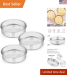 8-INCH Stainless Steel Round Cake Pan Set Of 3 Healthy & Durable Bakeware. Fixed Price $30.33.