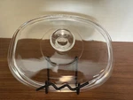 Vintage Pyrex Dc 1- 1/2 Clear Glass Oval Lid Only. Fixed Price $10.00.