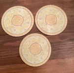 Set Of 3 Temptations By Tara Old World Yellow Glass Trivet Temp-tations. Fixed Price $10.00.