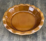 Emile Henry France 31-71 Pie Plate 10" Brown Modele Depose Scalloped Ruffle Edge. Fixed Price $19.95.