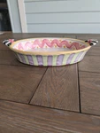 Mackenzie Childs Picadilly Au Gratin Baking Dish/shallow Bowl 14.5". Fixed Price $120.00.