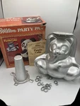 Vintage Wilton Party Panda Cake Mold W/ Box & 8 Clips 3D Bear Model 2105-603. Fixed Price $19.99.